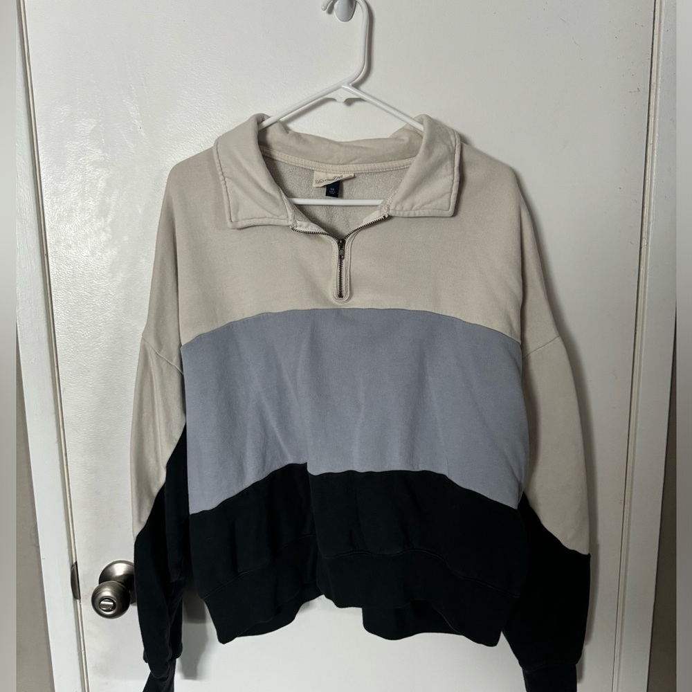 Cream, Blue and Navy Quarter Zip up